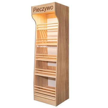 Raft pentru paine cu plexi si iluminare LED 60x50xH200 cm, stejar sonoma, imagine 1