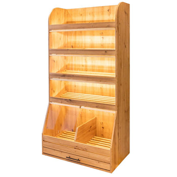 Raft pentru paine cu plexi si iluminare LED 100x60xH205 cm, stejar artisan, imagine 1