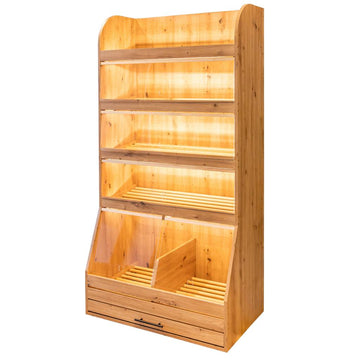 Raft pentru paine cu plexi si iluminare LED 100x60xH205 cm, stejar artisan, imagine 1