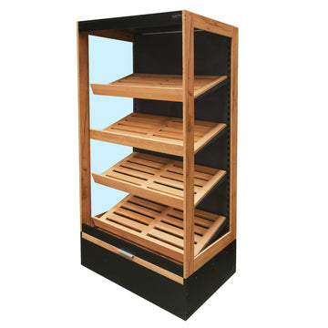 Raft pentru paine deschis 106.5x70xH205 cm, stejar kraft/negru, imagine 1