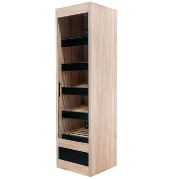 Raft pentru paine cu vitrina 60x58xH205 cm, stejar sonoma/negru, imagine 1