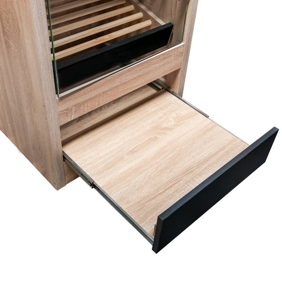 Raft pentru Mega M paine cu vitrina H-205 cm L-60 cm G-58 cm stejar sonoma