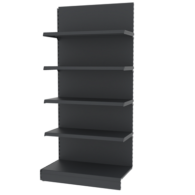 Raft metalic de perete pentru magazin Mega-M Merkury II, modul de extensie, H-210 cm, L-101,5 cm, grafit - 0