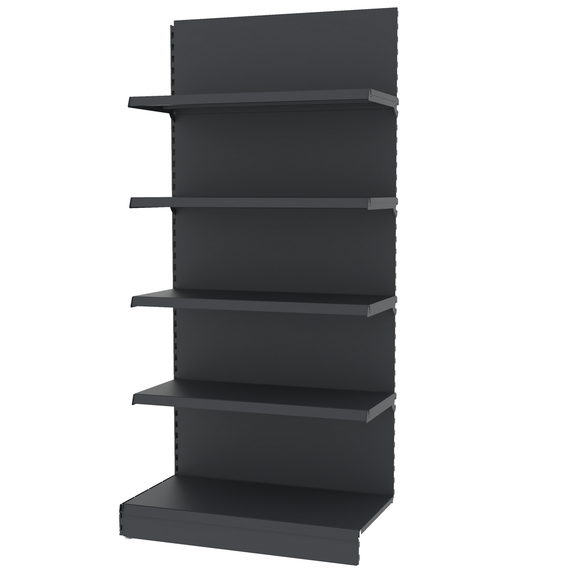 Raft metalic de perete pentru magazin Mega-M Merkury II, modul de extensie, H-210 cm, L-101,5 cm, grafit