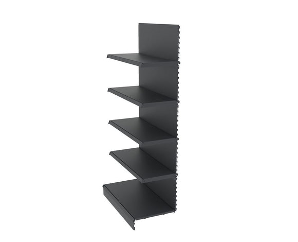 Raft metalic de perete pentru magazin Mega-M Merkury II, modul de extensie, H-210 cm, L-101,5 cm, grafit