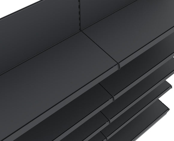 Raft metalic de perete pentru magazin Mega-M Merkury II, modul de extensie, H-210 cm, L-101,5 cm, grafit