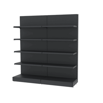 Raft metalic de perete pentru magazin Mega-M Merkury II, set, H-210 cm, L-203 cm, grafit