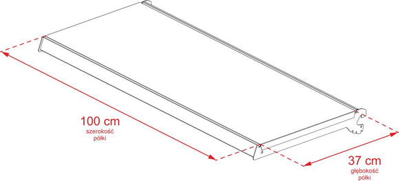 Raft metalic gondola pentru magazin Mega-M Merkury II, bifacial, modul de extensie, H-210 cm, L-101,5 cm, grafit