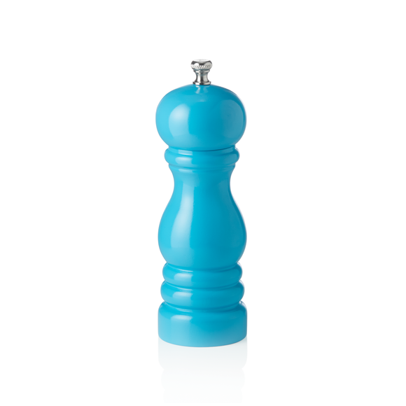 Rasnita de piper cu mecanism ceramic CLASSIC MILL, inaltime 15 cm, turcoaz lucios, ceramica, lemn