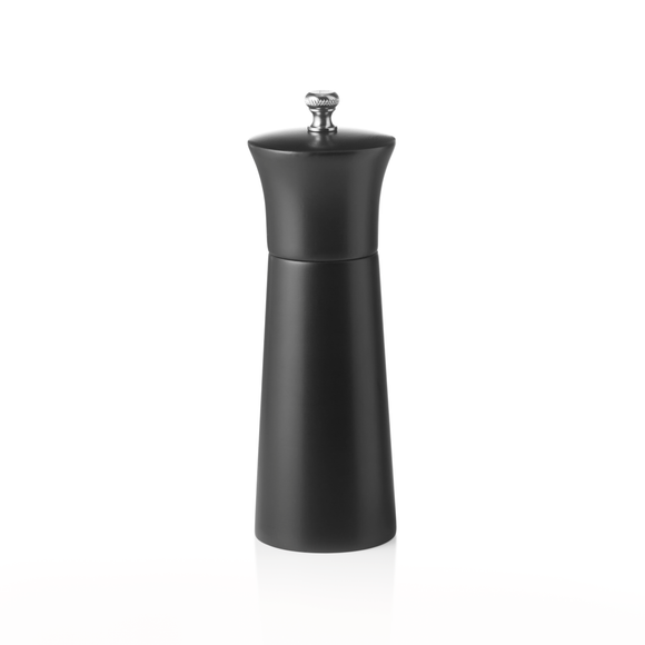 Rasnita de piper cu mecanism ceramic NOVEL MILL, inaltime 15 cm, negru mat, ceramica, lemn Cu mecanism de rasnire din
