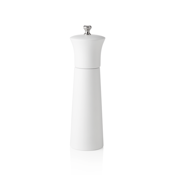 Rasnita de piper cu mecanism ceramic NOVEL MILL, inaltime 20 cm, alb mat, ceramica, lemn