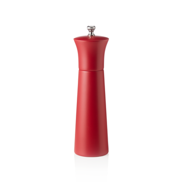 Rasnita de piper cu mecanism ceramic NOVEL MILL, inaltime 20 cm, rosu mat, ceramica, lemn