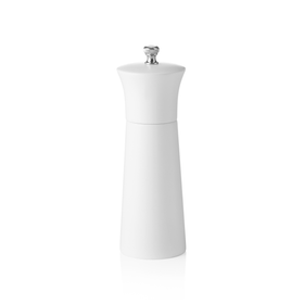Rasnita de sare cu mecanism ceramic NOVEL MILL, inaltime 15 cm, alb mat, ceramica, lemn Din lemn de cauciuc cu