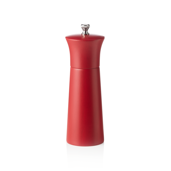 Rasnita pentru sare cu mecanism ceramic NOVEL MILL, inaltime 15 cm, rosu mat, ceramica, lemn