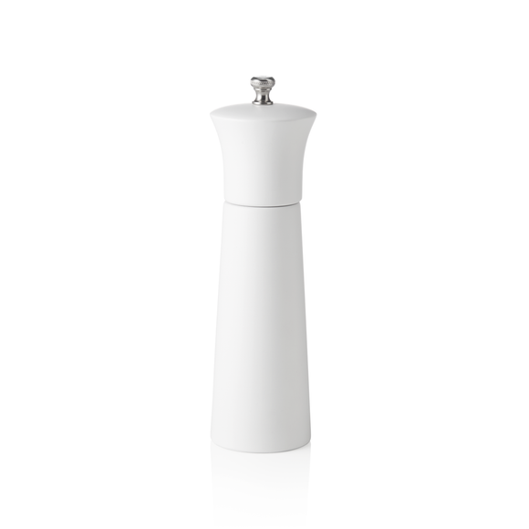 Rasnita de sare cu mecanism ceramic NOVEL MILL, inaltime 20 cm, alb mat, ceramica, lemn Cu mecanism de macinare din