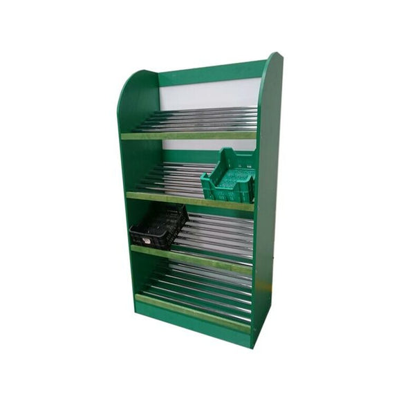 Dulap expunere legume / fructe cu 4 polite inclinate, 95x50xH180 - diverse culori