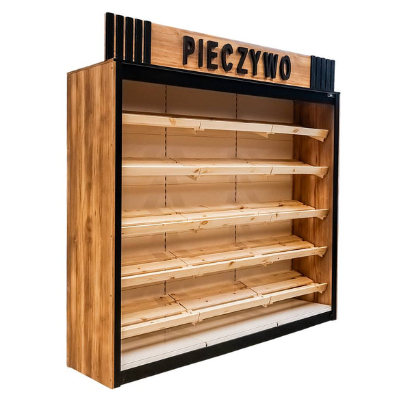 Regal pentru Mega M paine H-244 cm L-247,5 cm G-62 cm stejar baroc auriu Raft pentru panifica tie cu