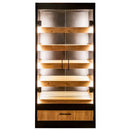 Regal pentru Mega M paine cu sticla H-205 cm L-100 cm G-58 cm negrudub kraft Raft pentru paine modul cu