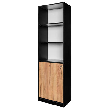 Raft de birou pentru biblioraft 60x35xH200 cm, stejar kraft/negru, imagine 1