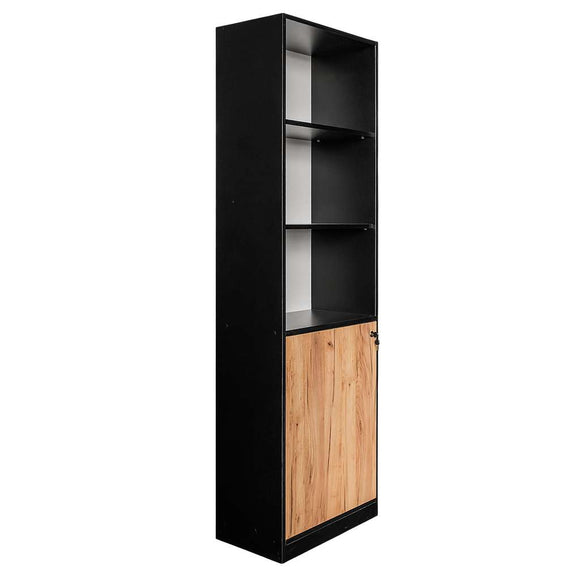 Raft de birou pentru biblioraft 60x35xH200 cm, stejar kraft/negru, imagine 3