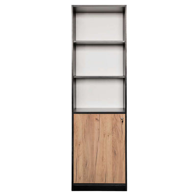Raft de birou pentru biblioraft 60x35xH200 cm, stejar kraft/negru, imagine 2