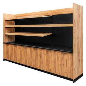 Raft de expunere-vanzare casa marcat H-230 cm L-364 cm G-63 cm kraft/negru