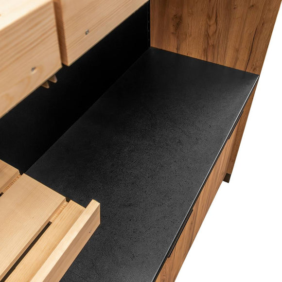 Raft de expunere-vanzare casa marcat H-230 cm L-364 cm G-63 cm kraft/negru