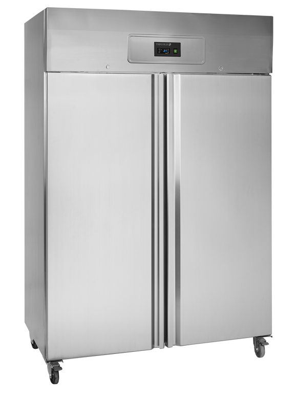 Congelator vertical inox RF1010, 900 l, -24/-18C, 2 usi Tefcold – congelator vertical inox pentru restaurant si bucatarie profesionala