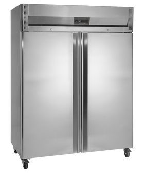 RF1420C-SS304, 954 l, -22 la -18, 2 usi solide cu inchidere automata, Ventilat, LED, 600 W, C Gama de dimensiuni RFX GN