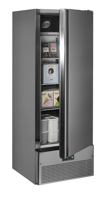 Congelator vertical snack inox RF500SNACK vedere laterala Tefcold – congelator vertical inox snack pentru fast-food si bucatarie profesionala