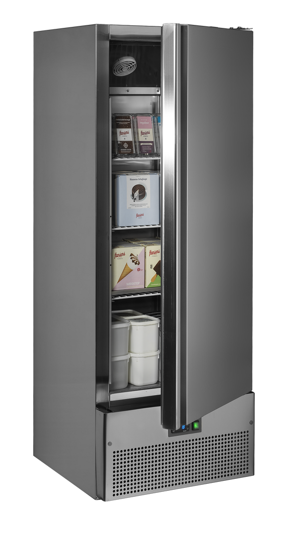 Congelator vertical snack inox RF500SNACK vedere laterala Tefcold – congelator vertical inox snack pentru fast-food si bucatarie profesionala