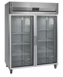 Frigider vertical inox cu usa sticla RK1420G, 1325 l, 2 usi Tefcold – frigider vertical inox cu usa sticla pentru restaurant si HoReCa