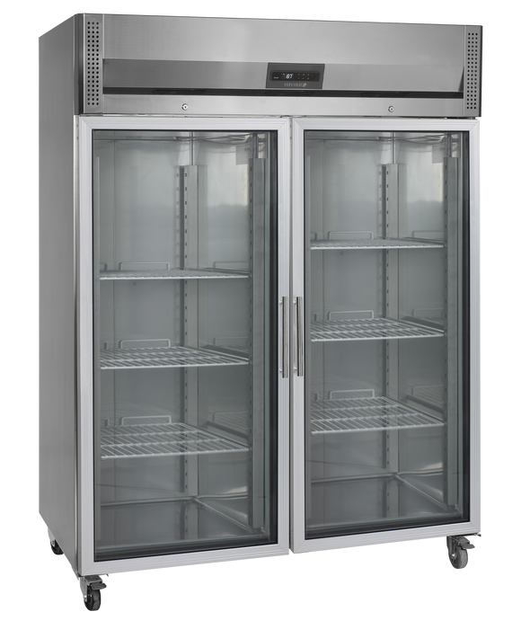 Frigider vertical inox cu usa sticla RK1420G, 1325 l, 2 usi Tefcold – frigider vertical inox cu usa sticla pentru restaurant si HoReCa