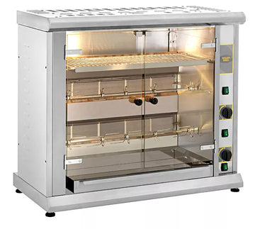 Rotisor pe gaz cu 2 axe - capacitate 8 pui, putere 11 kw Rotisor pe gaz cu 2