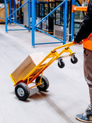 Carucior transport pliabil 2in1 de magazie tip roaba 250kg galben-14