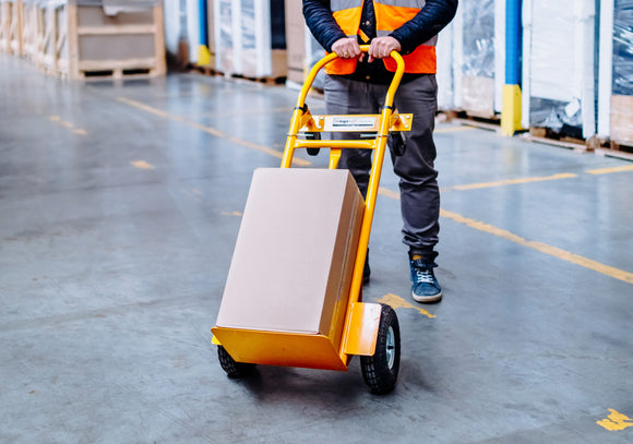 Carucior transport pliabil 2in1 de magazie tip roaba 250kg galben