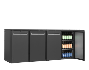 Back bar modular refrigerat antracit SCL-2222MU+ vedere laterala Tefcold – sistem back bar modular refrigerat Serrco Combi-Line pentru bar profesional