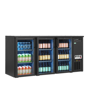 Back bar modular refrigerat antracit SCL-222GMU+ vedere laterala Tefcold – sistem back bar modular refrigerat Serrco Combi-Line pentru bar profesional
