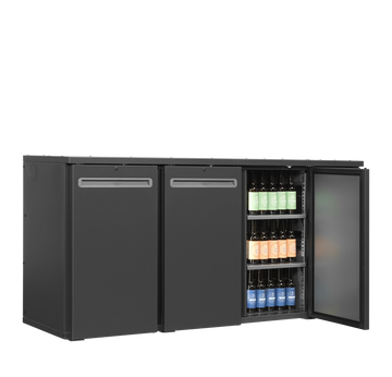 Back bar modular refrigerat antracit SCL-222MU+ vedere laterala Tefcold – sistem back bar modular refrigerat Serrco Combi-Line pentru bar profesional