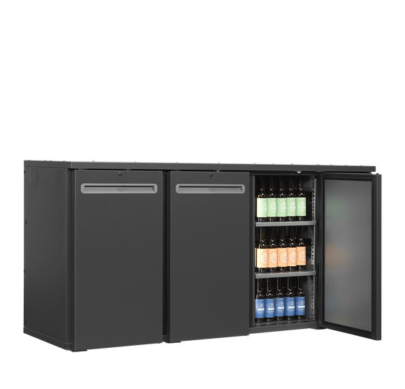 Back bar modular refrigerat antracit SCL-222MU+ vedere laterala Tefcold – sistem back bar modular refrigerat Serrco Combi-Line pentru bar profesional