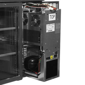 Back bar modular refrigerat antracit SCL-2GMU+ vedere laterala Tefcold – sistem back bar modular refrigerat Serrco Combi-Line pentru bar profesional