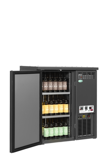 Back bar modular refrigerat antracit SCL-2MU+ vedere laterala Tefcold – sistem back bar modular refrigerat Serrco Combi-Line pentru bar profesional
