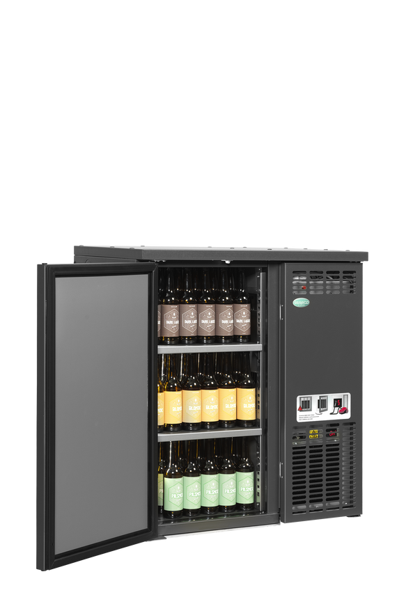 Back bar modular refrigerat antracit SCL-2MU+ vedere laterala Tefcold – sistem back bar modular refrigerat Serrco Combi-Line pentru bar profesional