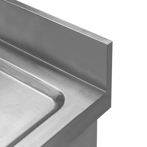 Spalator inox cu cuva de 40x50xH25 pe stanga, baza inchisa cu usi culisante 100x70xH85 cm