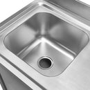 Spalator inox cu cuva de 40x50xH25 pe stanga, baza inchisa cu usi culisante 100x70xH85 cm