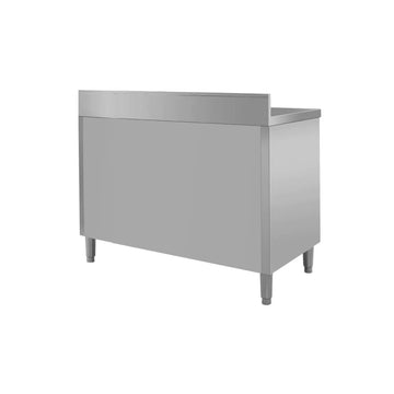 Spalator inox cu cuva de 60x40xH25 pe dreapta, baza inchisa cu usi culisante, 140x70xH85 cm