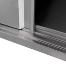 Spalator inox cu doua cuve de 50x50xH25, baza inchisa cu usi culisante, 120x70xH85 cm