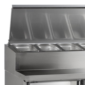 Saladeta frigorifica inox 337 l vedere laterala Tefcold – saladeta frigorifica inox pentru bucatarie profesionala si preparare salate