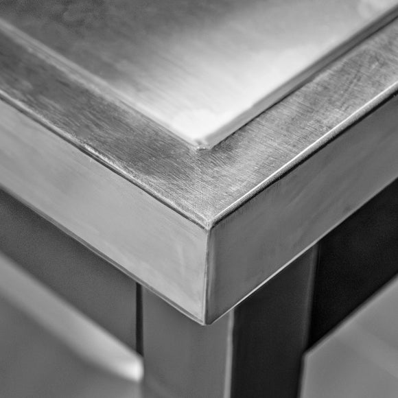 Sapalator inox cu doua cuve, baza inchisa cu usi culisante. 120x70xH85 cm