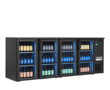 Back bar modular refrigerat antracit SCL-2222GMU+ vedere laterala Tefcold – sistem back bar modular refrigerat Serrco Combi-Line pentru bar profesional